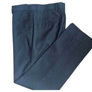 Neddle & Stitch Men Dress Pants Pinstripe 30x29.5 Slim Dark Gray